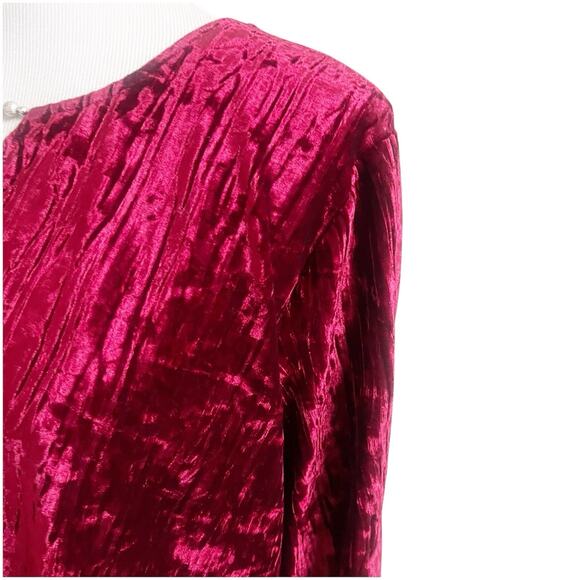 Alfred Dunner Crushed Velvet Long Sleeve Tunic Beaded Neckline Size XL Holiday - Picture 4 of 10